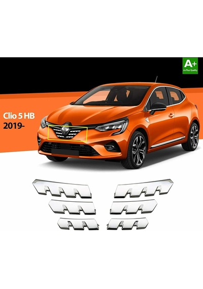 Renault Clıo 5 Ön Panjur Kromu Paslnamaz Çelik 6 Parça
