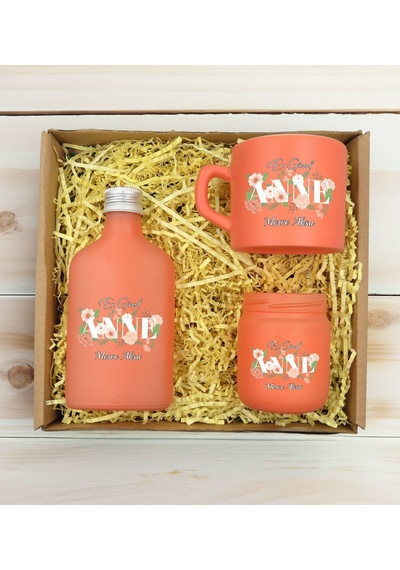 Bk Gift Kişiye Özel İsimli Dtf Anne Temalı Somon Kahve Fincanı & Kolonya & Mum Hediye Seti-4, Anneye Hediye, Anneler Günü Hediyesi Kobitmeyencom30984
