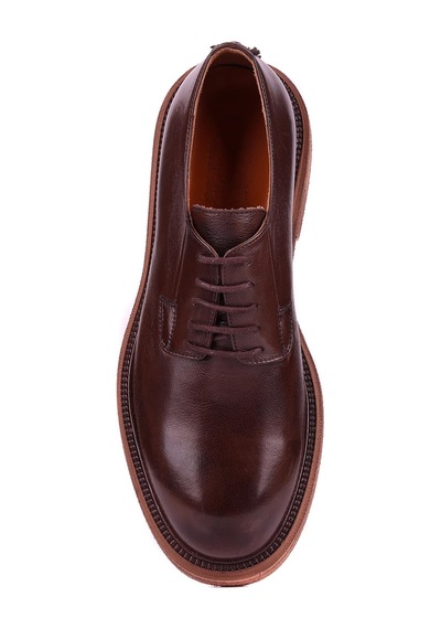 Shoetyle - Kahverengi Hakiki Deri Bağcıklı Erkek Ayakkabı 666-4052-1238 Kahverengi