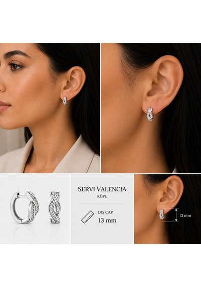 Servi 925 Ayar Gümüş Valencia Küpe-256
