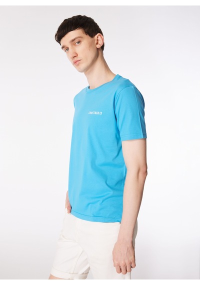 Ko Samui Bisiklet Yaka Baskılı Mavi Erkek T-shirt Kmtr S226 Road Craft&co Regular Fıt