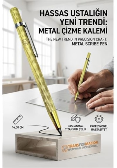 Tungsten Karbür Uçlu Profesyonel Metal Çizici Kalem Metal Çizme Kalemi 723029