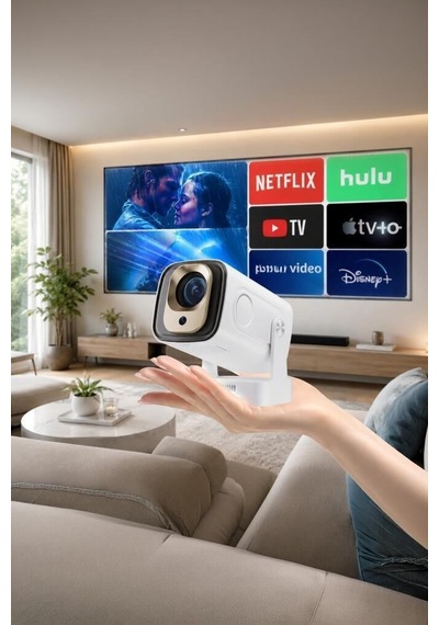 Premium Oyun Aleti Akıllı Alet Eğlence Projeksiyon Cihazı Hy260 Pro Mini Beyaz