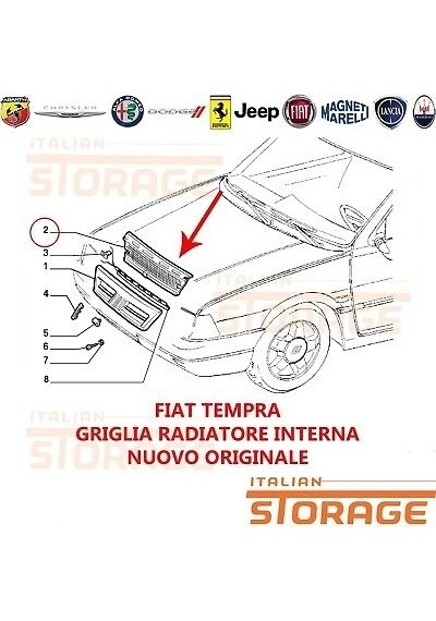 Fiat Tempra 1992 Yılında Çıkan Kasa Sx Ön Panjur İç Takviye Oem No:7738987