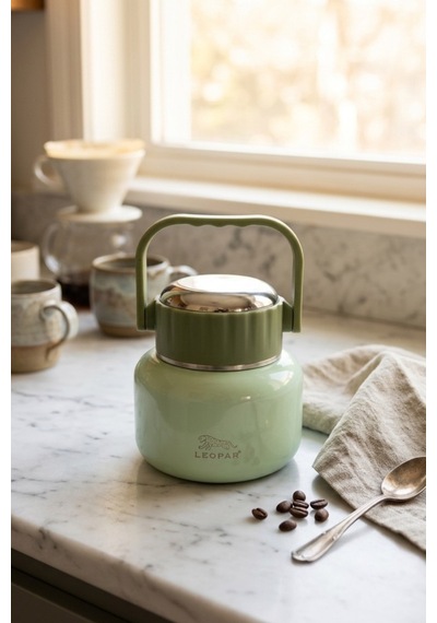 Cooker Leopar 500 Ml Kaşıklı Yemek Termosu Yk1516 Yeşil