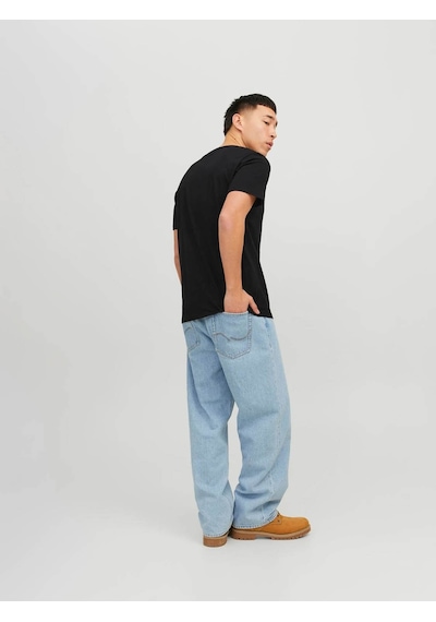 Jack & Jones Jjecorp Logo Tee S Siyah - Beyaz Erkek T-shirt 12151955 Siyah - Beyaz