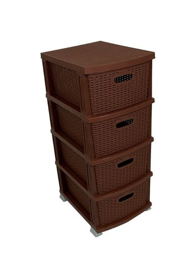 4 Katlı Hasır Rattan Komidın