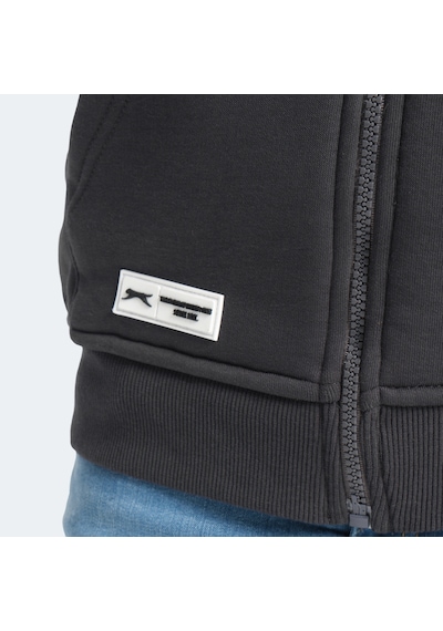 Slazenger LEKAN Çocuk Fermuarlı Kapüşonlu Cepli Koyu Gri Sweatshirt