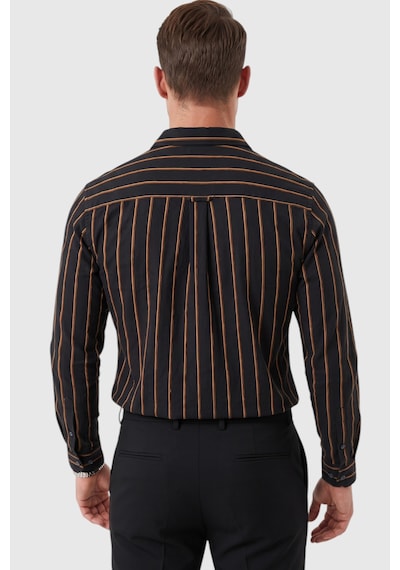 Deepsea Erkek %100 Pamuk Slim Fit Dar Kesim Keten Dokulu Çizgili Uzun Kollu Siyah Gömlek 2600034 Deepsea Erkek %100 Pamuk Slim Fit Dar Kesim Keten Dokulu Çizgili Uzun Kollu Siyah Gömlek 2600034
