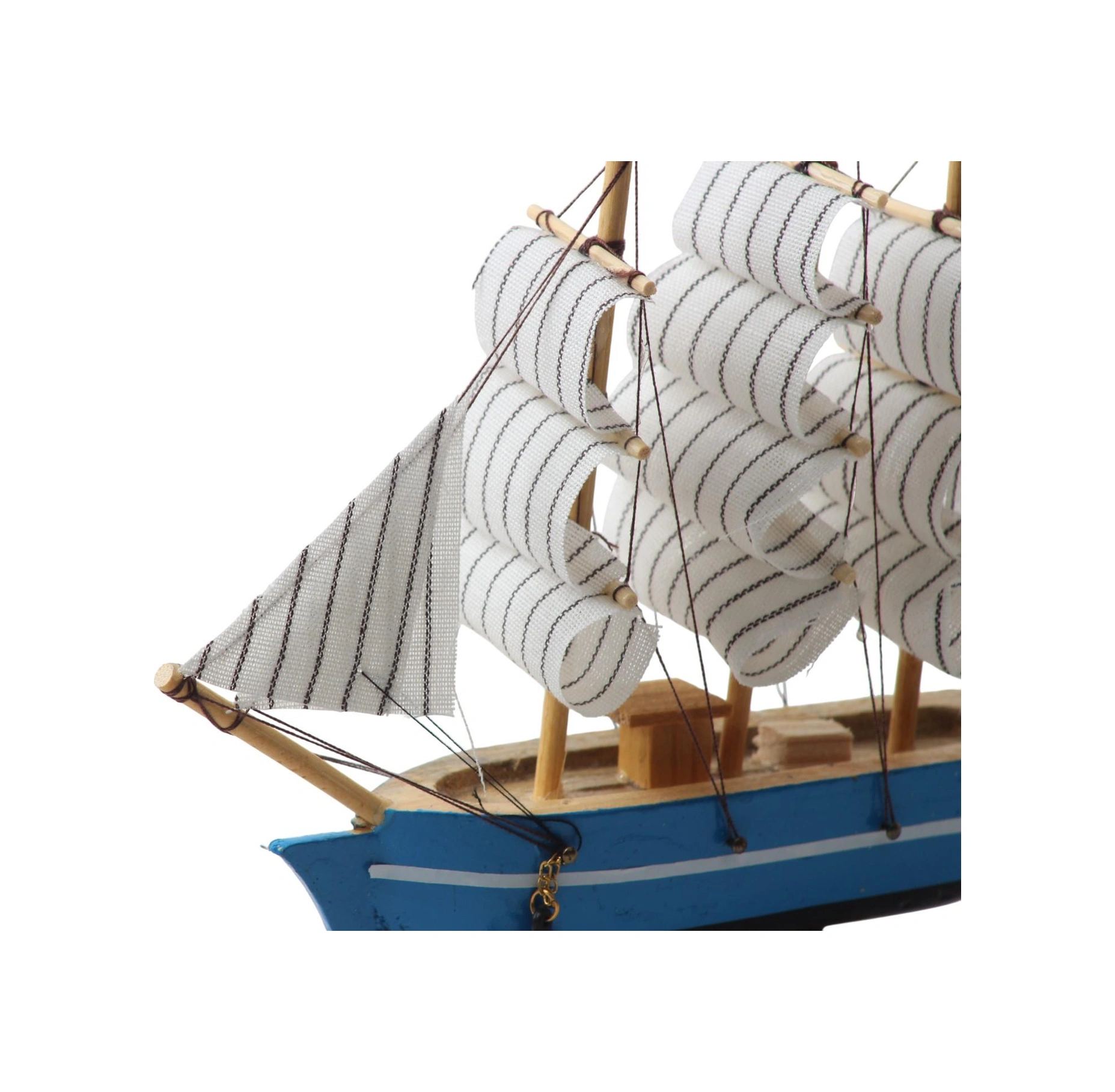 Dekoratif Ahşap El Yapımı Yelkenli Gemi Maketi Masaüstü Biblo Ev Ofis Hediyesi 19 Cm. Model D