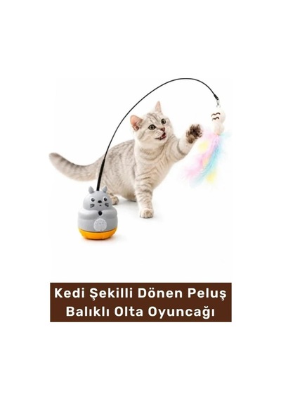 Otomatik Kedi Oyuncağı Ve İnteraktif Kedi Oltalama Seti - 360 Hareketli Esnek Çubuklu Eğlenceli Kedi Oyun Topu, Yavru Ve Yetişkin Kediler İçin Zeka Geliştirici Avcılık Oyuncağı