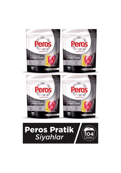 Pratik Matik Çamaşır Deterjanı Kapsülü - Tableti 104 Adet Siyahlar 4pk 26