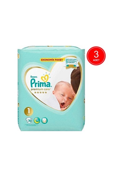 Prima Bebek Bezi Premium Care 1 Numara 3 x 70 210 Adet 3'lü