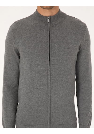 Pierre Cardin Erkek Gri Melanj Hırka Triko 50317409-vr086 Gri Melanj