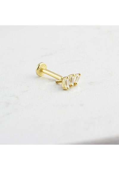 Glorria Altın 3 Baget Tragus Piercing Sarı