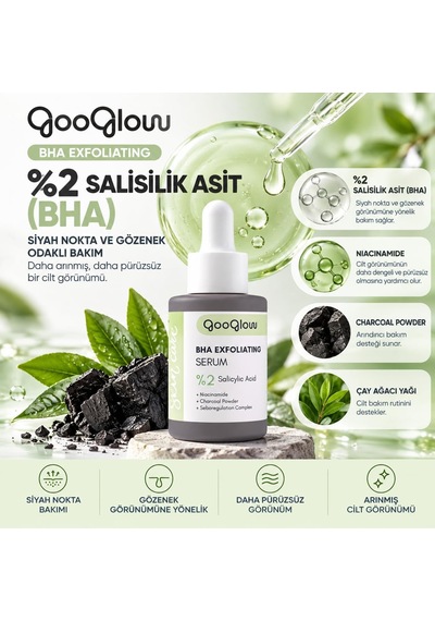 %2 Salisilik Asit Bha Serum, Siyah Nokta Ve Gözenek Karşıtı, Niacinamide, 30 Ml