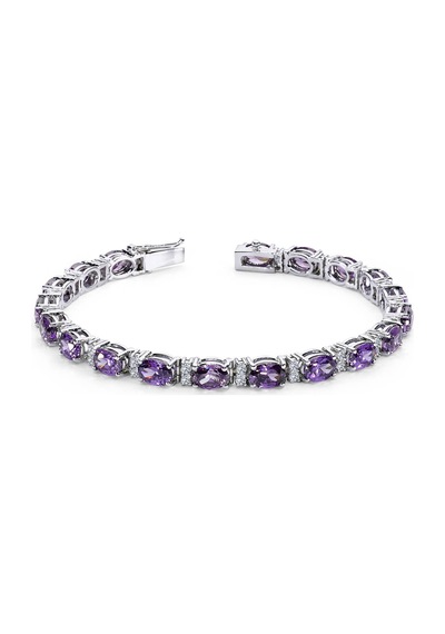 Lova Pırlantalı Oval Ametist Bileklik -  4080006