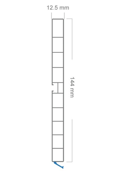 Pvc Baza Profili 150 Mm Kaplamalı Metalik Gri 1 Boy 3,66 Metre