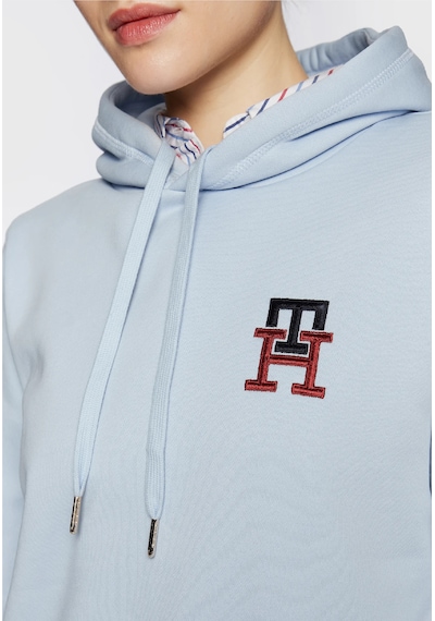 Tommy Hilfiger Byan Kapşonlu Sweatshirt Cepsiz Açık Mavi