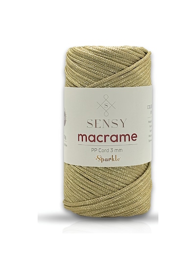 Sensy Simli Polyester 3 Mm Makrome İpi Hardal 250 Gr Supla İpi Ve Çanta İpi Polyester İpliği