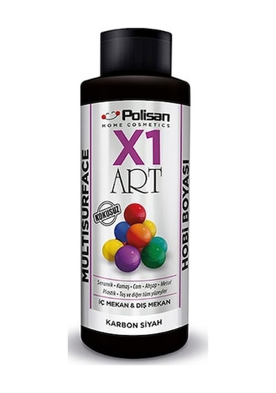 Polisan X1 Art Multisurface Hobi Boyası Karbon Siyah 120 ML