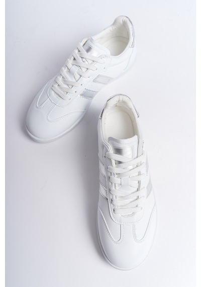 Daxtors Garantili D30004 Günlük Ortopedik Kadın Sneaker Spor Ayakkabı Beyaz-gümüş