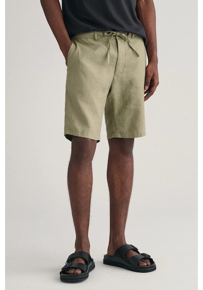 Gant Erkek Relaxed Fit Keten Şort - Yeşil Gri