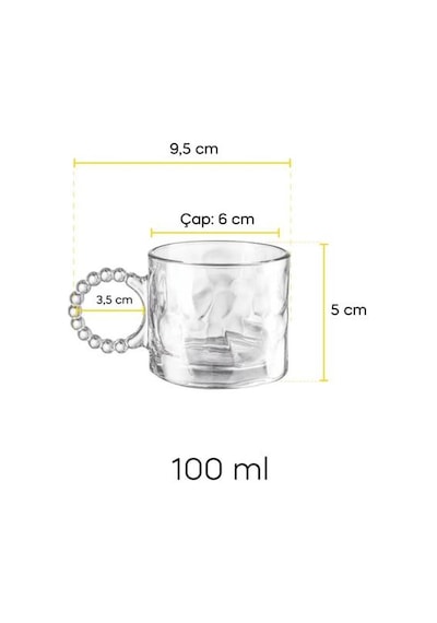 Perotti Ringo Stone 6'lı 100ml Fincan Takımı 15908