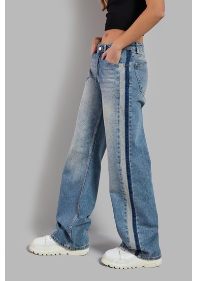 Itsbasic Kadın Kot Rengi 2s584 Straight Fit %100 Koton Yandan Şeritli Denim Jean Mavi Itsbasic Kadın Kot Rengi 2s584 Straight Fit %100 Koton Yandan Şeritli Denim Jean Mavi
