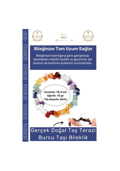 Bileklik Doğal Taş Ayarlanabilir Su Geçirmez Enerji Hediye Terazi Burçları Burç Unisex Bileklik Çok Renkli