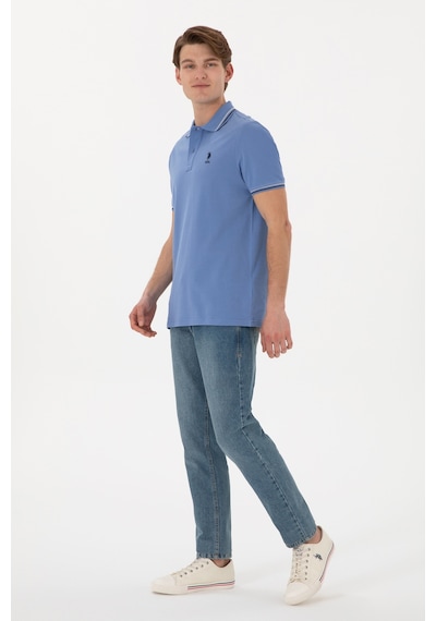 U.S. Polo Assn. Erkek Regular Fit Polo Yaka Koyu Mavi Basic Tişört 50306011-VR032