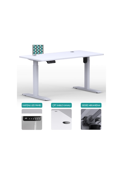 Karr Office O-Flex O1B2 Tek Motorlu Elektrikli Yükseklik Ayarlı Masa - 120X60 - Beyaz/B Beyaz Karr Office O-Flex O1B2 Tek Motorlu Elektrikli Yükseklik Ayarlı Masa - 120X60 - Beyaz/B Beyaz
