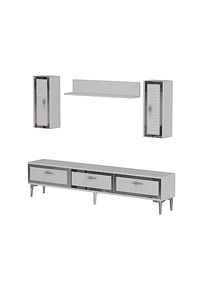 Tvr1801bs - Tuna Tv Ünitesi Beyaz Sılver 180cm Beyaz - Sılver