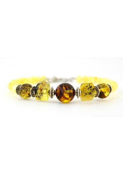 Kehribar Bayan Bileklik Özel Tasarım Ambergold Blk23-70 Çok Renkli