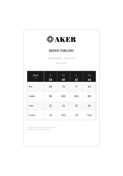 Aker Klasik Pantolon Siyah Siyah