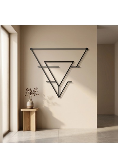 Ters Üçgen Metal Tablo Siyah