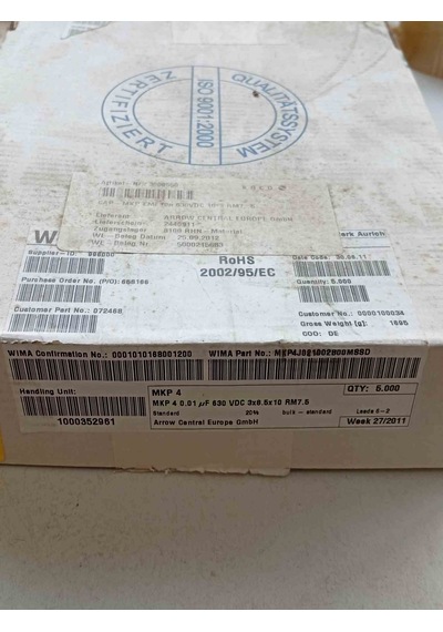 Mkp4j021002b00m88d 10nf 630v 7.5mm Wıma Polyester Kondansatör 28 Adet