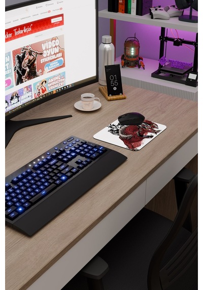 Monster Hunter: World Kaymaz Dikişli Kauçuk Oyuncu Mousepad V5 - 22x18 Gaming Mouse Pad Fare Altlığı