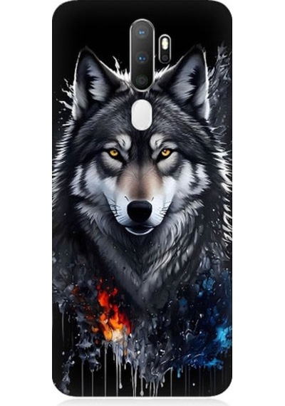 Oppo A5 2020 Uyumlu Yalnız Kurt Desenli Silikon Kılıf