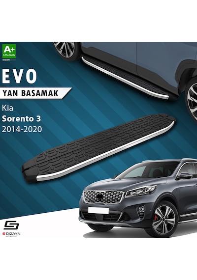 S-dizayn Kia Sorento 3 Evo Krom Yan Basamak 183 Cm 2014-2020 A+ Kalite