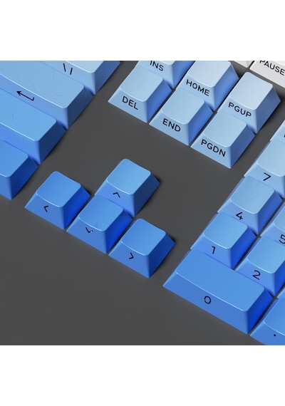 Mekanik Klavye Keycap Seti Mavi-beyaz Kademeli 136 Tuşlu Keycap