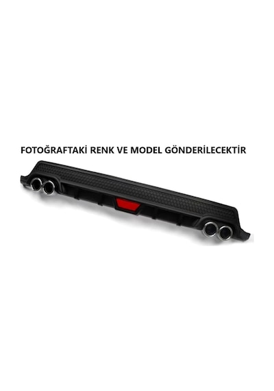 Peugeot 308 Uyumlu Body Kit Difüzör 4 Çıkış Yuvarlak Siyah Model 2