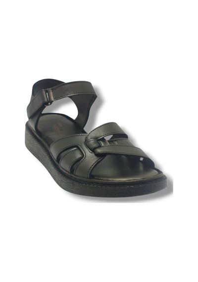 C-shoes Mf221-26 Cilt Cırtlı Anatomik Kadın Sandalet Siyah