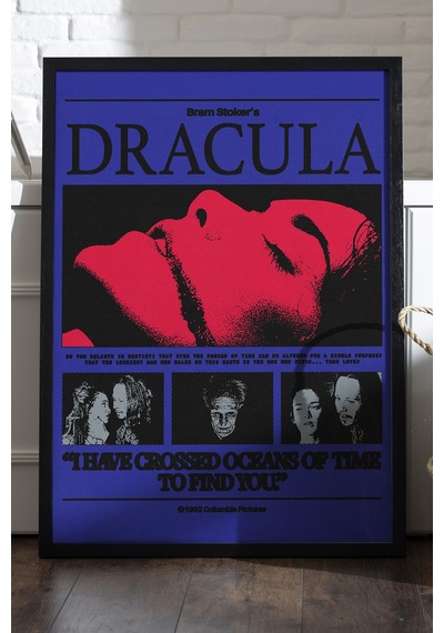 Dracula Siyah Ahşap Çerçeveli Poster, Film Duvar Tablosu