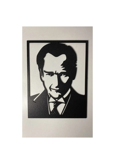 Atatürk Silüeti - 3d Dekor Siyah