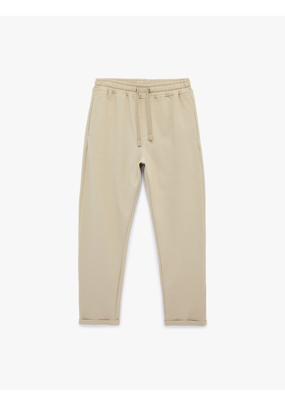 Koton Straight Fit Cepli Duble Paça Beli Bağcıklı Pantolon Bej 6sam40012hk Ekru