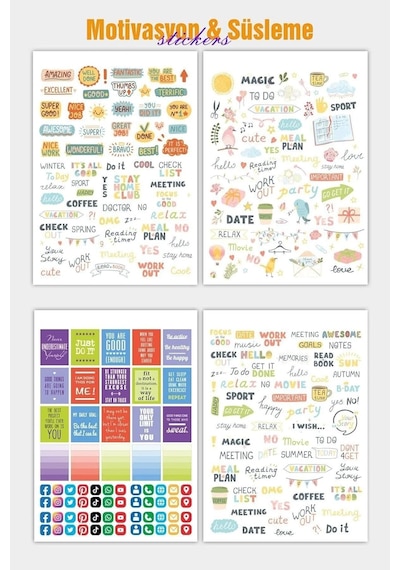 Sticker Defteri 900+ Adet My Dıy - Planner,ajanda, Günlük, Planlayıcı, Bullet Journal, Scrapboo 1