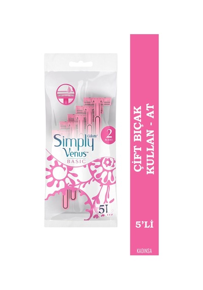 Gillette Simply Venus 2 Basic Kullan At Kadın Tıraş Bıçağı 5 Adet