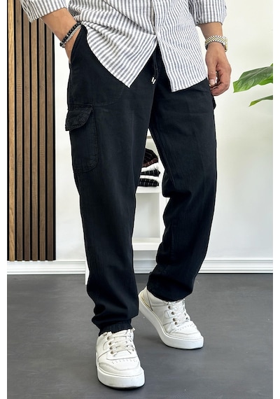 Edwoxmen Erkek Baggy Kalıp Kargo Cepli Pantolon Siyah Edw131-siyah Siyah