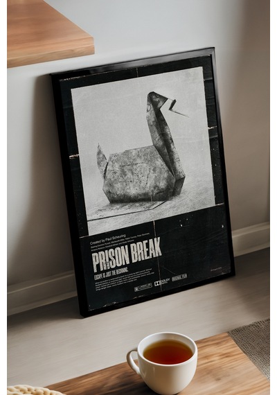 Prison Break Siyah Ahşap Çerçeveli Poster, Film Duvar Tablosu